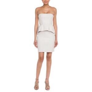 BCBG MaxAzria Avanti Strapless Corset Peplum Ruffle Mini Dress sz 4